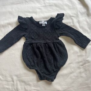 Black Ruffled Bodysuit for Baby